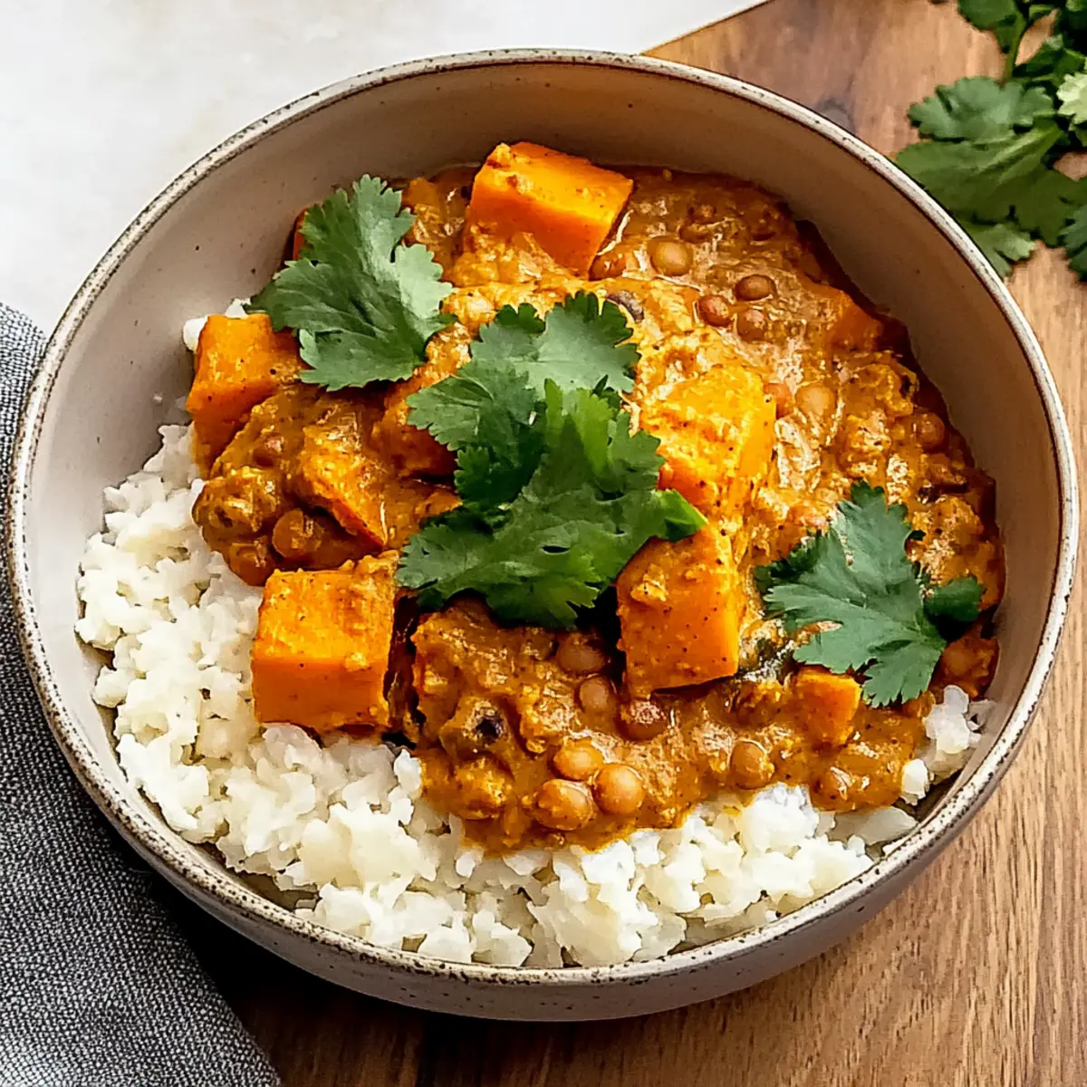 Creamy Red Lentil Curry with Sweet Potatoes for Cozy Nights