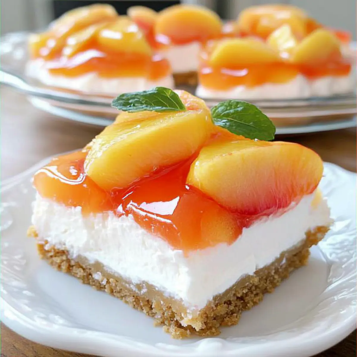 Irresistible No-Bake Fresh Peach Cheesecake Dessert Delight