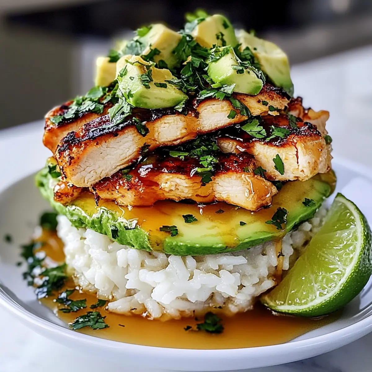 Honey Lime Chicken Avocado Rice Stack: A Fresh Flavor Sensation