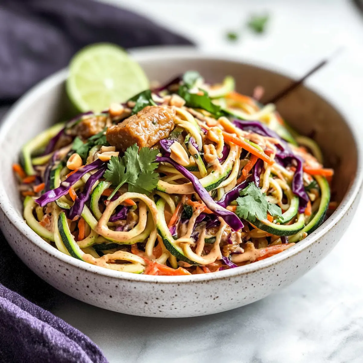 Zucchini Noodle Salad with Peanut Sauce for a Fresh Twist
