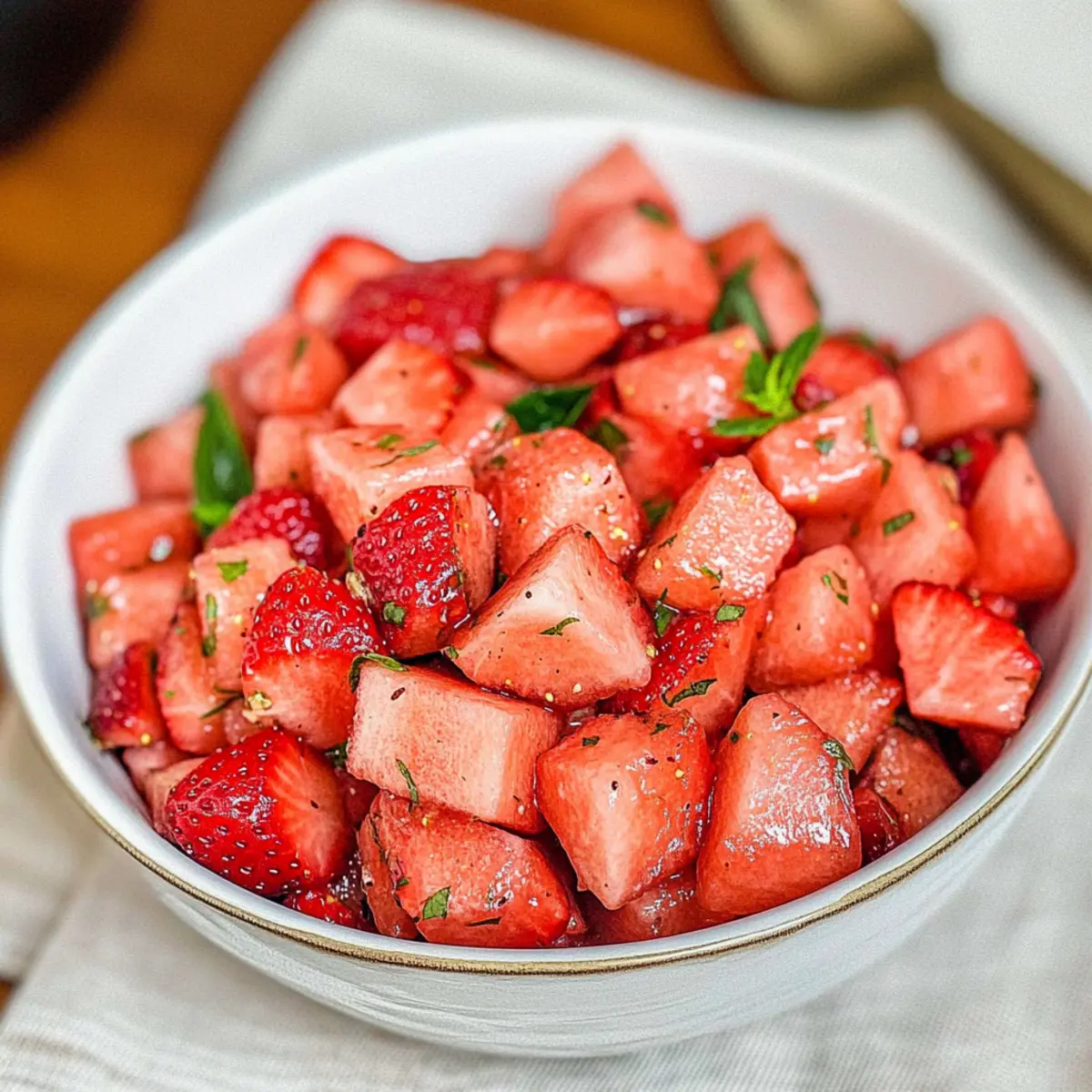Sweet and Zesty Strawberry Watermelon Salad with Honey Lime