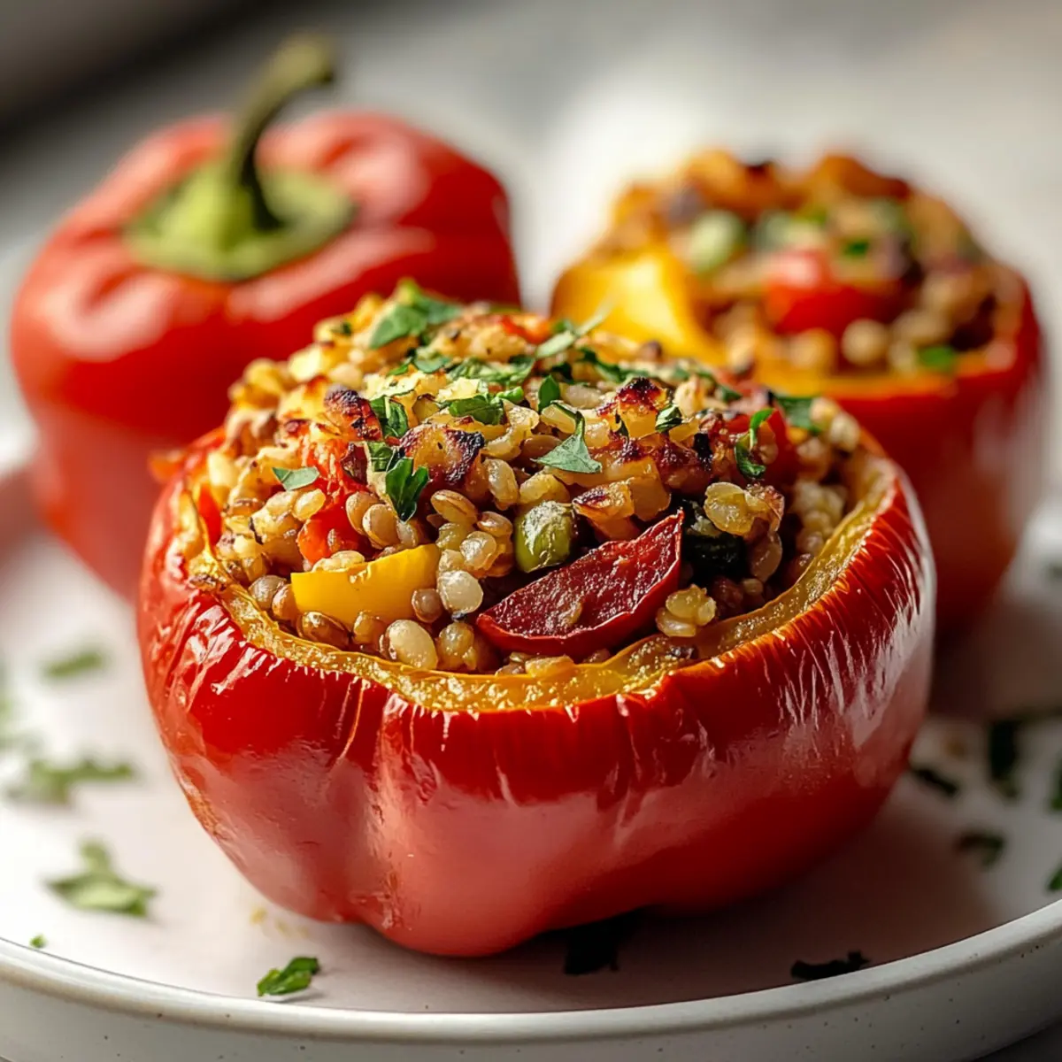 Lentil and Rice Stuffed Peppers for a Cozy Dinner Night