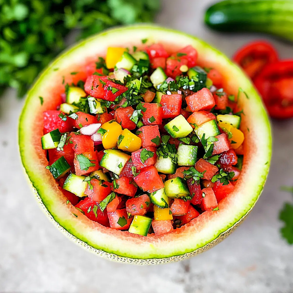 Delicious Watermelon Salsa in an Edible Bowl for Summer Fun